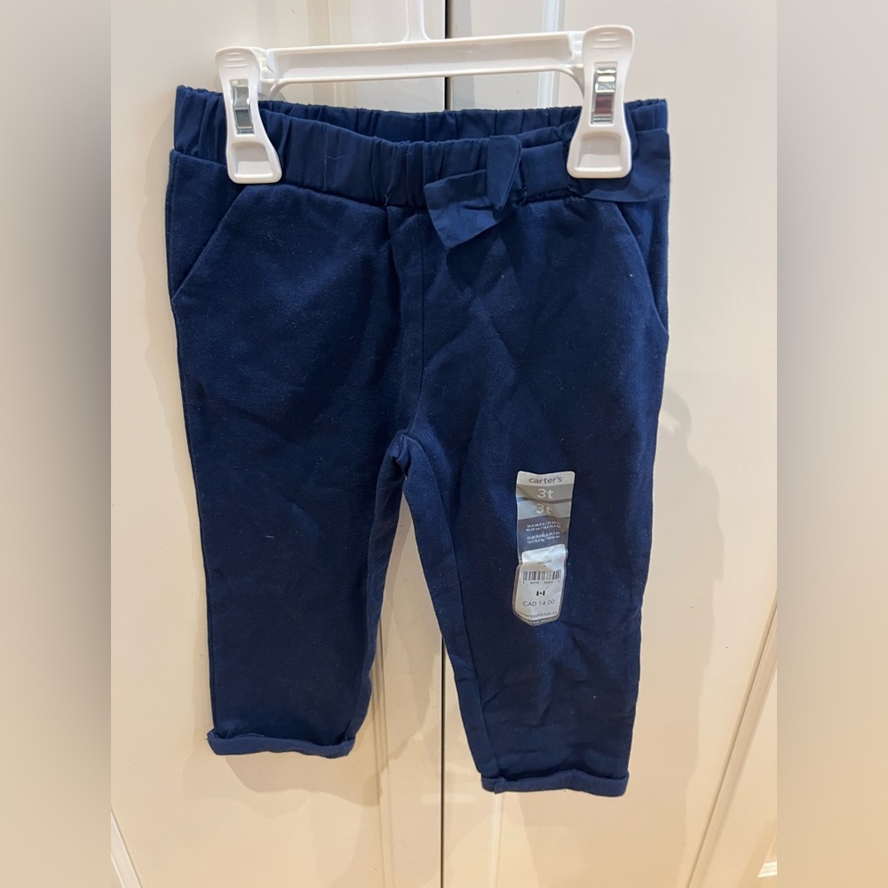 Carter's Navy Blue Kids Bottoms with bow 3t